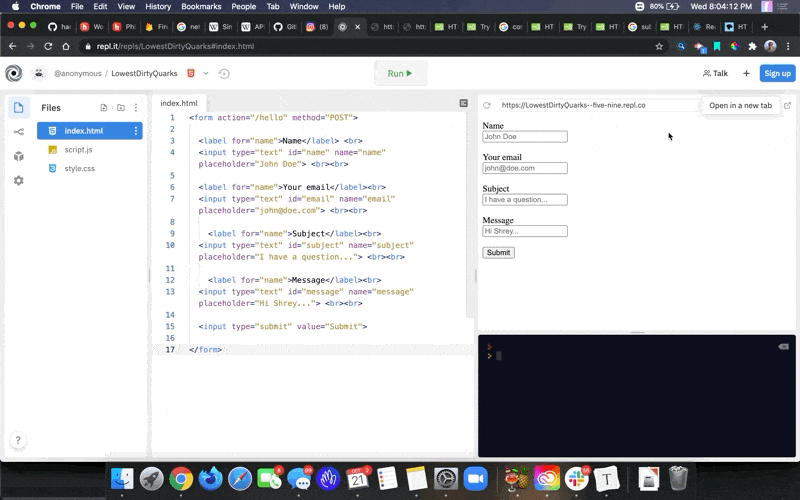 GIF of Shrey showing you how to Inspect Element and see the network requests